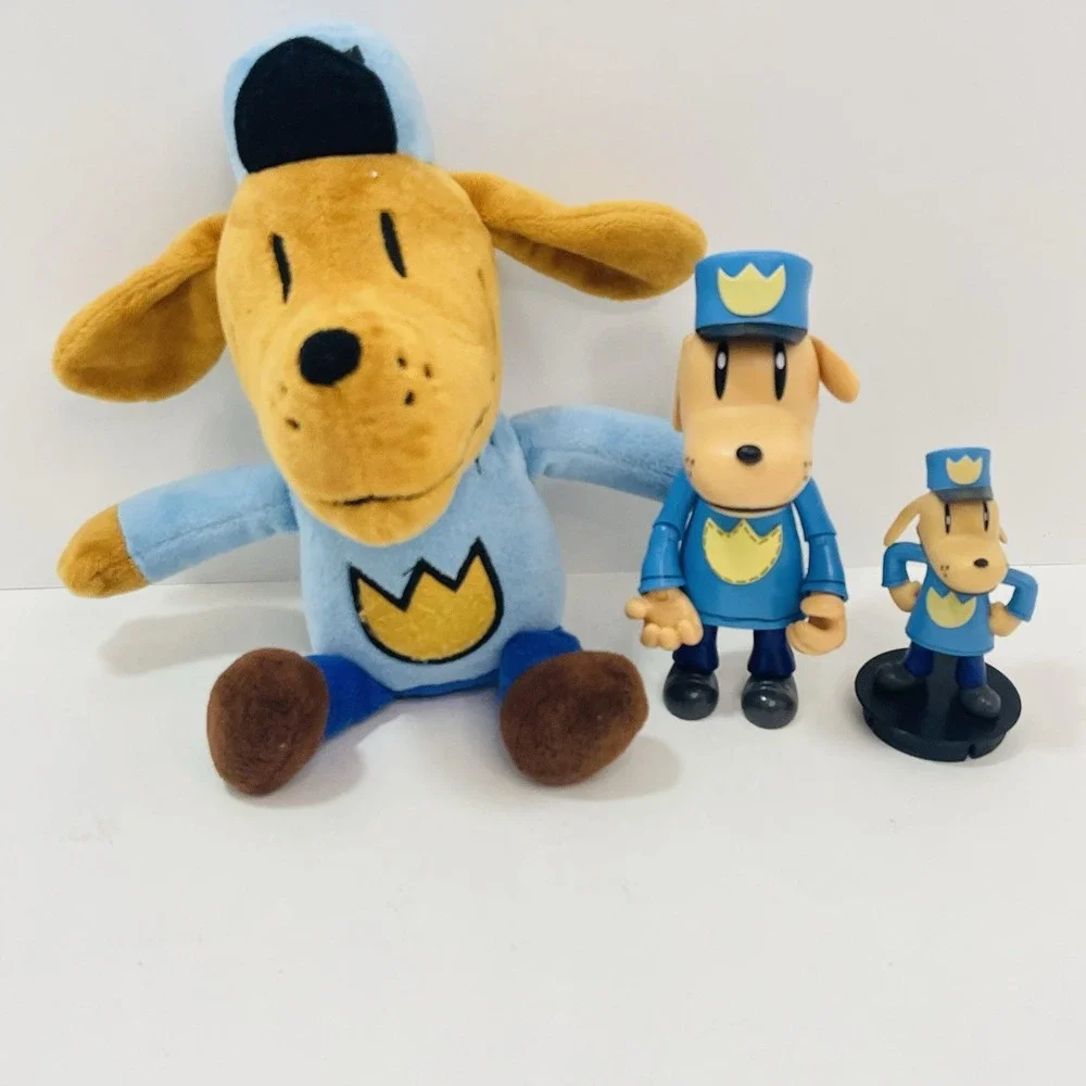 Dog Man Dav Pilkey Canvas Tote Bag Stuffed Plush Figures Toys‎ Lot of 4